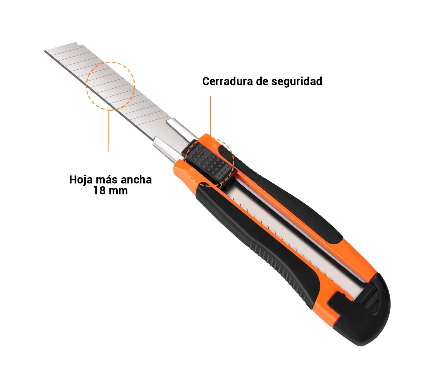 Cutter anatómico 18mm | Plástico y metal